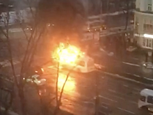 Пассажирский автобус сгорел в центре Саранска