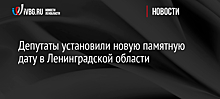 Депутаты установили новую памятную дату в Ленинградской области