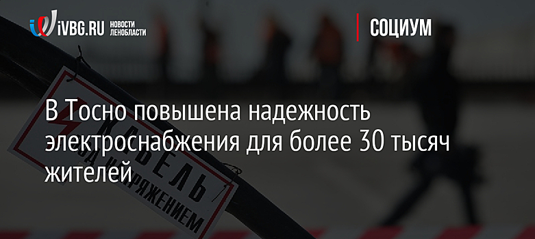 В Тосно повышена надежность электроснабжения для более 30 тысяч жителей
