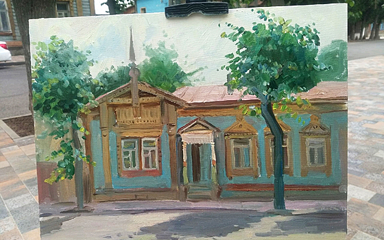 Рязанские художники посвятили пленэр деревянным домам на улице Щедрина