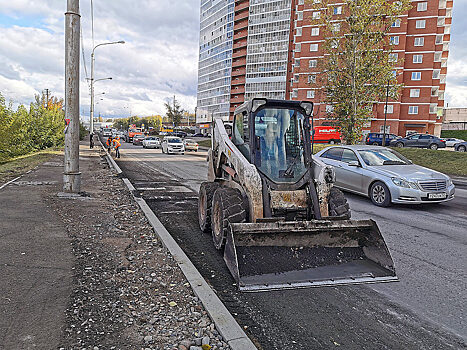 В Красноярске начался ремонт дороги на улице Калинина