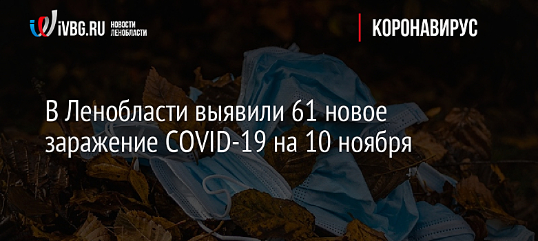 В Ленобласти выявили 61 новое заражение COVID-19 на 10 ноября