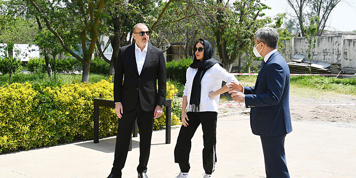 Президент Азербайджана и первая леди посетили город Шамаха