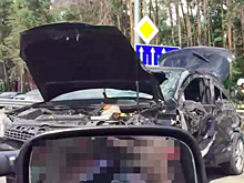 В Воронеже на видео сняли последствия жесткого ДТП с тремя авто у «Олимпика»