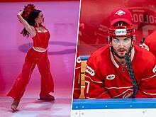 Ice Girl кружилась на льду, Морозову надели кепку за хет-трик. Фото победы «Спартака»