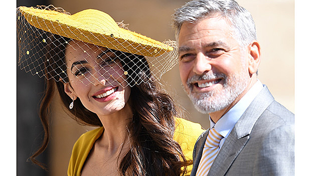 Амаль Клуни в желтом кружевном платье на свидании с Джорджем
