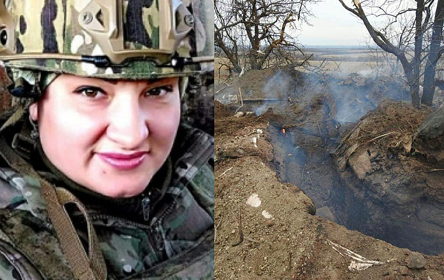  Фотографии с места гибели украинской пулеметчицы Яны Червоной с позывным «Ведьма» опубликованы на странице фонда «Вернись живым» в Facebook со ссылкой на батальон «Донбасс-Украина»