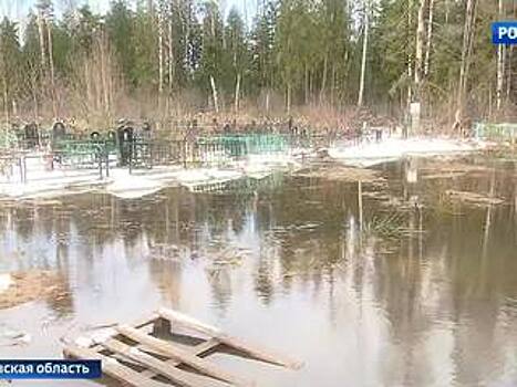 Подмосковное кладбище ушло под воду