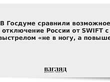 В Госдуме сравнили возможное отключение России от SWIFT с выстрелом «не в ногу, а повыше»