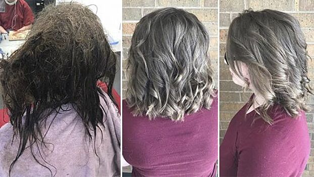 Трогательная история: два парикмахера 10 часов спасали безнадежные волосы школьницы