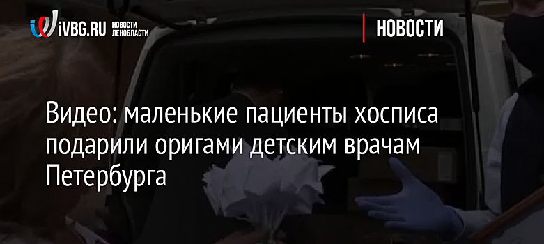 Видео: маленькие пациенты хосписа подарили оригами детским врачам Петербурга