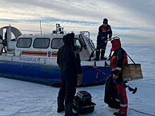 Группу рыбаков из 15 человек уносит на льдине в Финском заливе