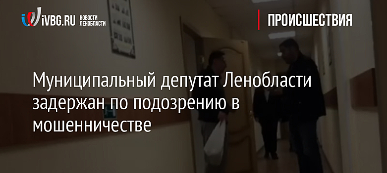 Муниципальный депутат Ленобласти задержан по подозрению в мошенничестве