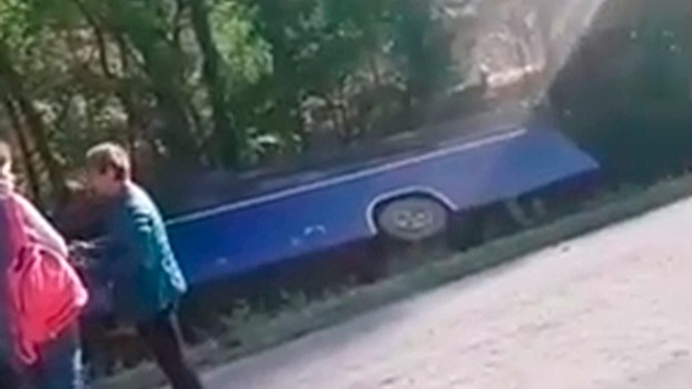 Пассажирский автобус вылетел в кювет в Приморье