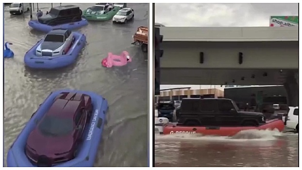 В Дубае нашли способ спасти дорогие автомобили от потопа