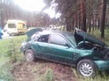 В Судогодском районе автомобиль Audi опрокинулся в кювете – 3 пострадавших