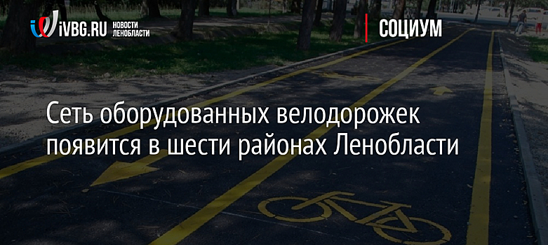 Сеть оборудованных велодорожек появится в шести районах Ленобласти