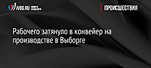 Рабочего затянуло в конвейер на производстве в Выборге