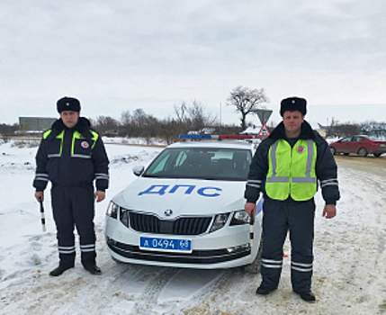 В Тамбовской области автоинспекторы в сильный мороз помогли иногороднему водителю  в ремонте его большегрузного автомобиля