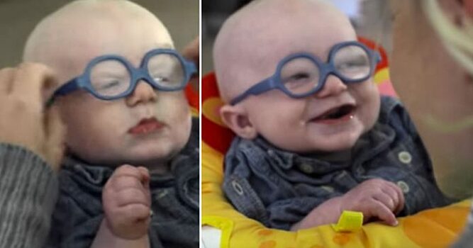 Слепой ребенок, никогда не видел свою маму. Но потом мать надевает специальные очки на него и происходит чудо!