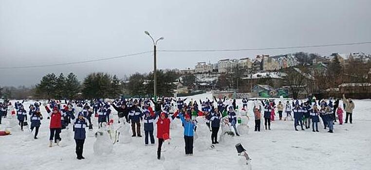 Остались только морковки. В Калуге неизвестные разгромили парк снеговиков, которых вылепили горожане