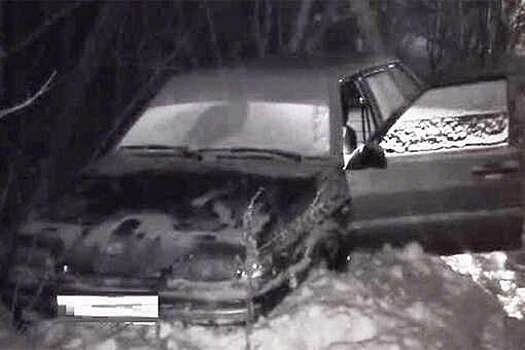 Девушка за рулем вылетела с дороги, катая молодого человека на тюбинге