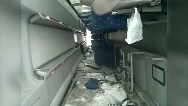 Опубликовано видео с места аварии автобуса в Карелии