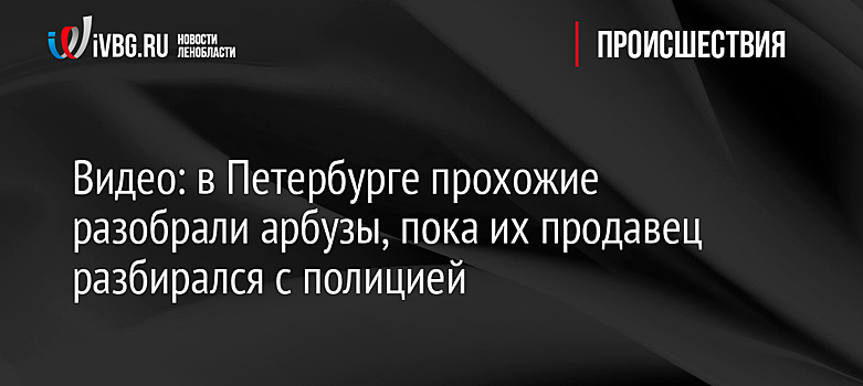 Видео: в Петербурге прохожие разобрали арбузы, пока их продавец разбирался с полицией