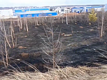 На Воткинском шоссе в Ижевске загорелась сухая трава
