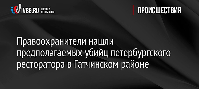 Правоохранители нашли предполагаемых убийц петербургского ресторатора в Гатчинском районе