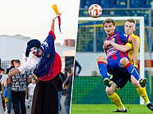 Мелёхин хватал Чалова за руки, публику развлекал клоун с триколором. Фото «Ростов» — ЦСКА