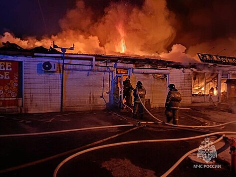 В МЧС назвали причину крупного пожара на рынке в Красноярском крае