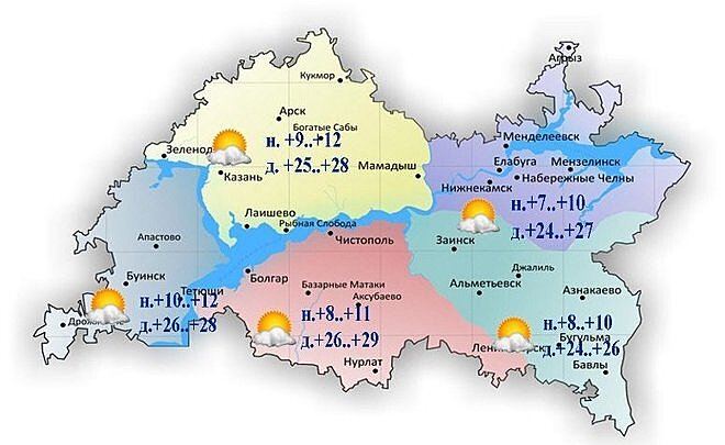 Сегодня в Татарстане потеплеет до +29 градусов