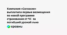 Компания «Согласие» выплатила первые возмещения по новой программе страхования от ЧС  за погибший урожай льна