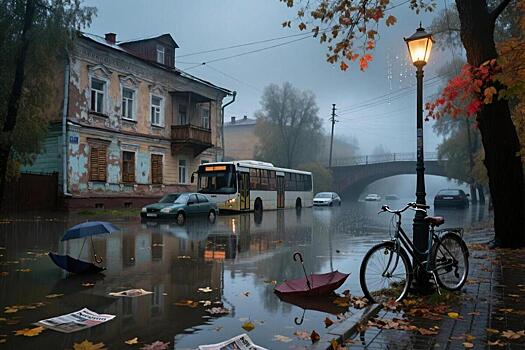 В российском городе после грозы случился потоп и отключилось электричество