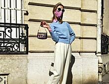 Деловой обед в Париже: Водянова в изумрудных брюках клеш и алом свитере увиделась с друзьями