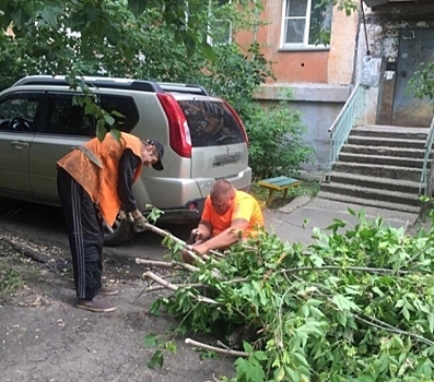 Привязал ветки к внедорожнику: челябинец помог худощавому дворнику справиться с тяжелой работой