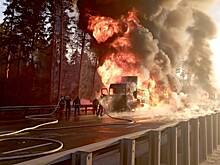 Грузовик и «Газель» загорелись в Подмосковье на трассе М-7