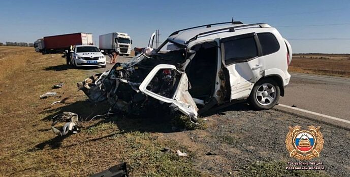 На Дону водитель Chevrolet Niva погиб в лобовом столкновении с большегрузами