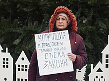 У новогодней ёлки в центре Саратова прошел пикет против коррупции