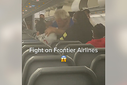Пассажиры самолета подрались из-за ручной клади и попали на видео