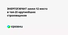 ЭНЕРГОГАРАНТ занял 12 место в топ-20 крупнейших страховщиков