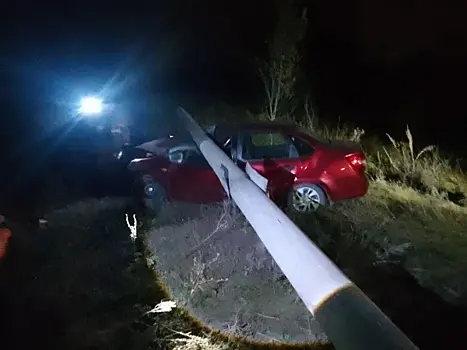 В Волжском районе 59-летний водитель "Гранты" врезался в столб и погиб