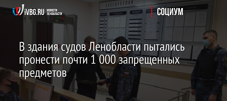 В здания судов Ленобласти пытались пронести почти 1 000 запрещенных предметов