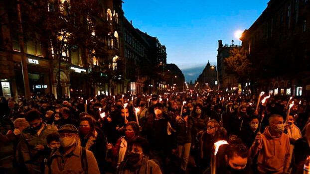 В Будапеште прошла акция протеста против Виктора Орбана