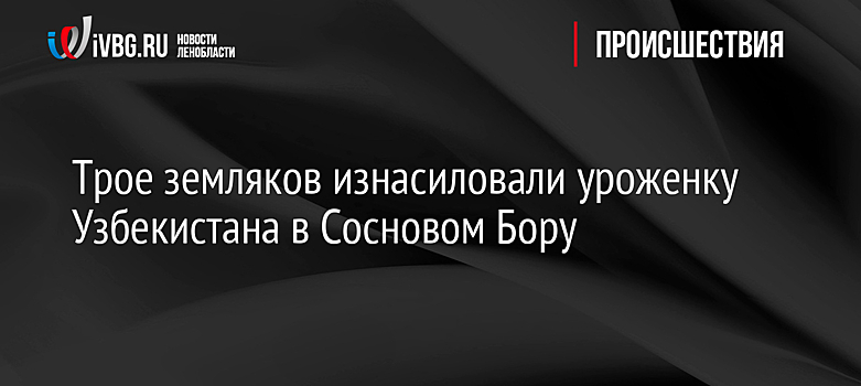 Трое земляков изнасиловали уроженку Узбекистана в Сосновом Бору