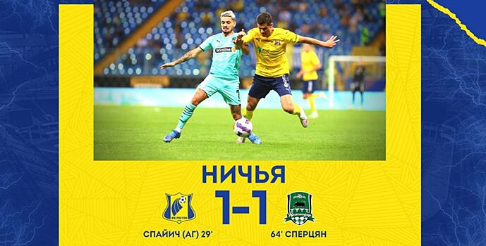 ФК «Ростов» в большинстве не смог переиграть ФК «Краснодар»