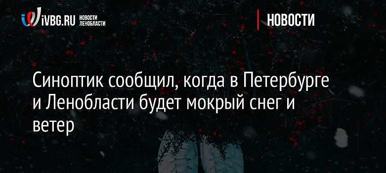 Синоптик сообщил, когда в Петербурге и Ленобласти будет мокрый снег и ветер
