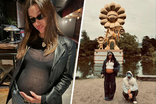 Модель Хейли Бибер показала беременный живот в прозрачном топе