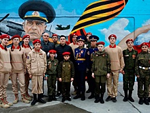 В Ялте юнармейцы нарисовали «Граффити Победы» с ветераном Анатолием Медведем